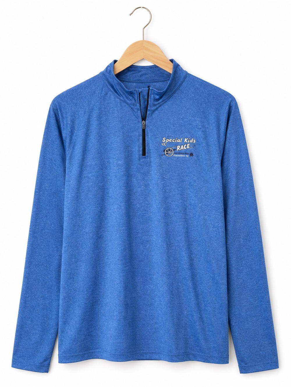 Men's Blue Long-Sleeve Quarter-Zip Rash Guard